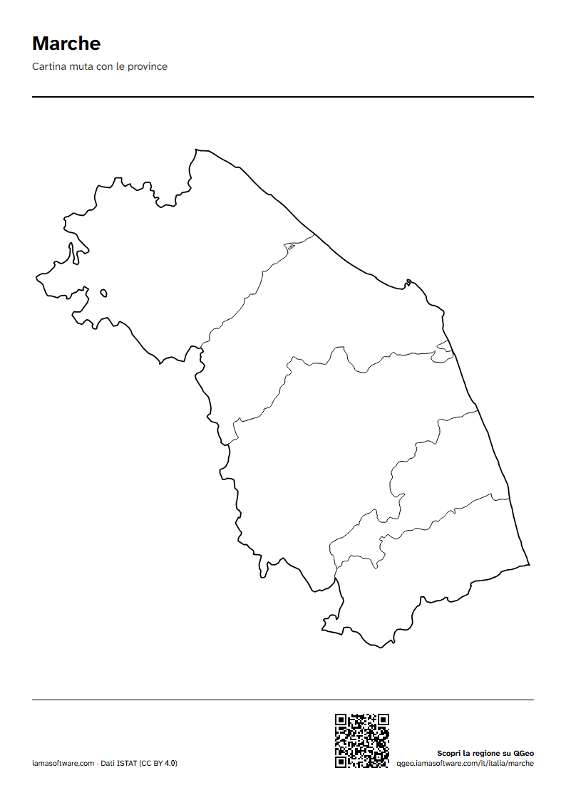 Anteprima della scheda: Cartina muta delle Marche con le province